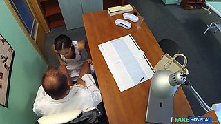 Desperate russian teenie prizes doctor with hard sex - faux polyclinic