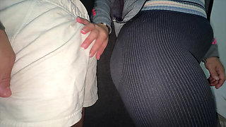Big-assed Girl Grabs a Stranger's Cock in the Store