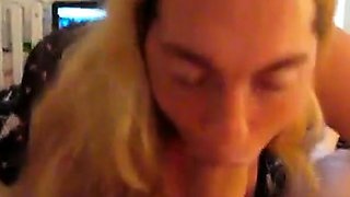 Stepmother Sucks Father-in-Law on Webcam