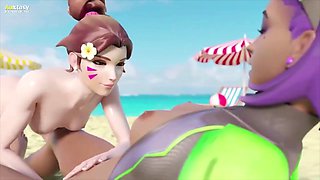 DVa gets hands-on with Sombra in a steamy comic scene