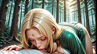 Tsunade Jiraiya Wild Sex In Forest And Onsen Blowjob Deep Big Breasts Blonde Ninja Tsunade Sucking Cock Hard Anal Onsen Water Ca