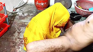 Indian Desi Bhabhi Fucks Boy Hard in Kitchen - Rough Sex with Big Cock