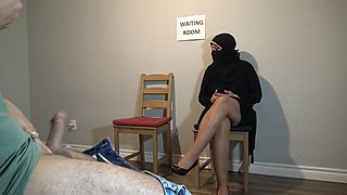 Arab woman got mad at me - I flashed and jerked my cock in front of her