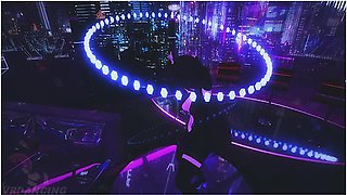 VR pole dance teasing with a lingering touch