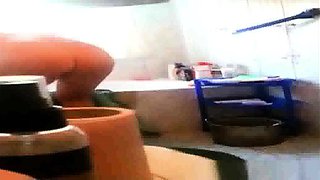 Spying my naked curvy stepmom in the bathroom