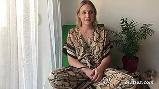 Laney Day Fingers Her Hairy Pussy - Sweet German Amateur Masturbation