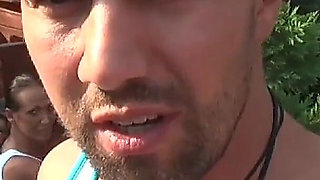 Wild Pool Party Orgy with Blondes Sucking Big Cocks