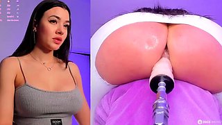 Blonde tight pussy babe solo toy fun in glamour masturbation