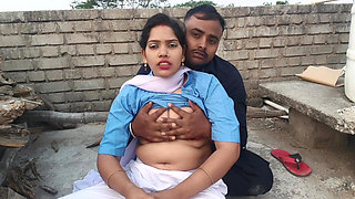 18 Years Virgin College Girl Big Boob Press by Her Step Stepbrother in Outdoor Desi Girl