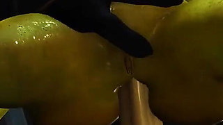Alien sex in a starship. Female green alien gets fucked by a big monster