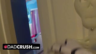 Dadcrush - sweet stunner celebrated holloween by getting her narrow twat plowed hard by Big Cock