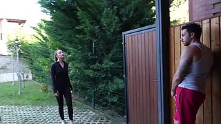 Slim Busty Sporty Blonde Beauty Indulges In Wild Outdoor Sex With Her Horny Neighbor